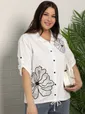 Блуза Оттенки нежности (белая/цветы) Б15712-18М