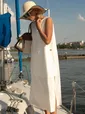 Платье льняное Тропик (белое) П16032-1М