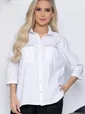 Рубашка с блестками на карманах Алтика (белая) Б10636