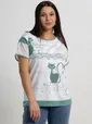 Блуза Алтея (белая/олива) Б15364-20М