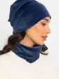 Комплект шапка шестиклинка и снуд (синяя) ШШС6-23М