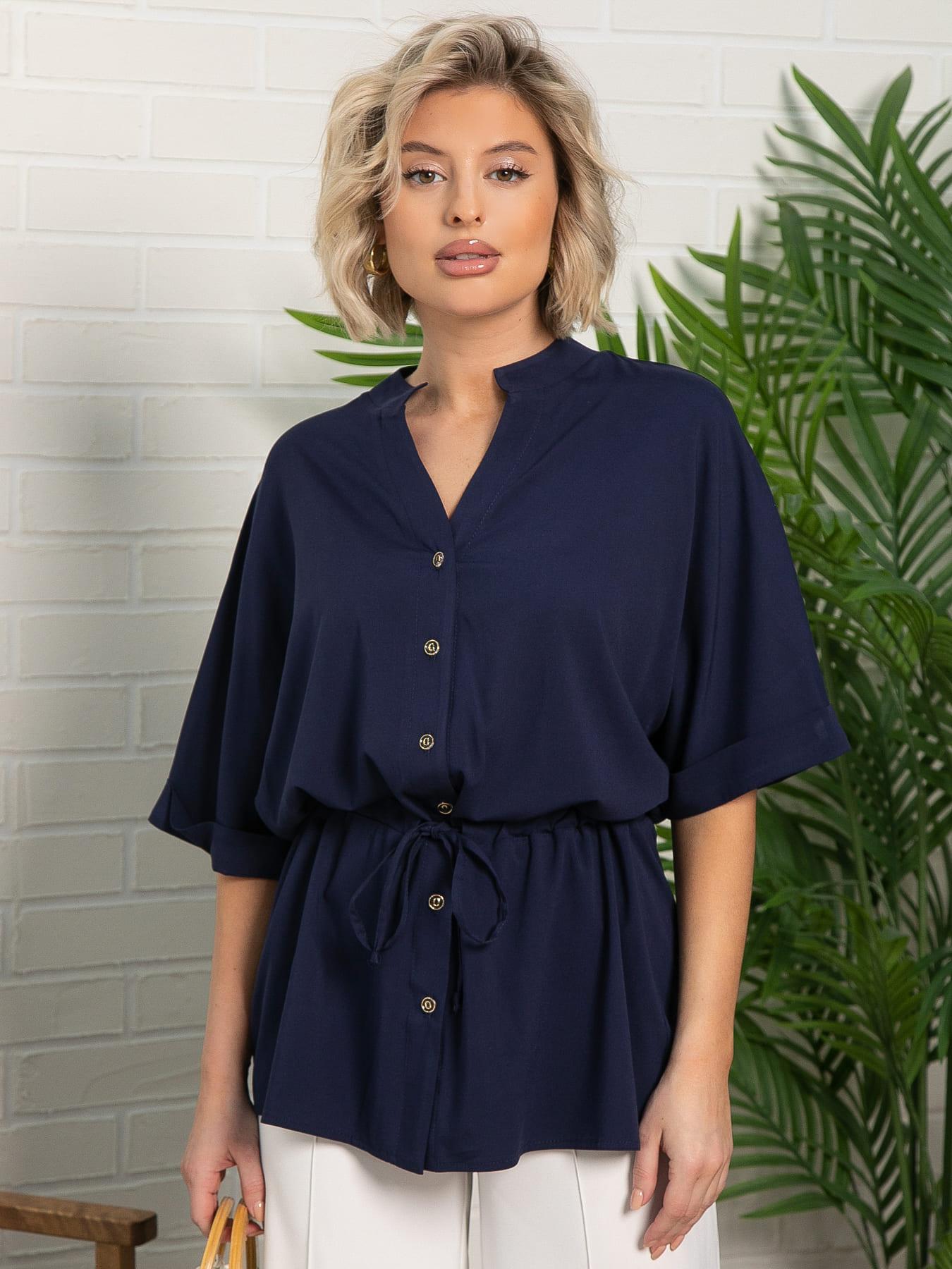 Блуза Мариша НЬЮ (синяя) Б15532-30М