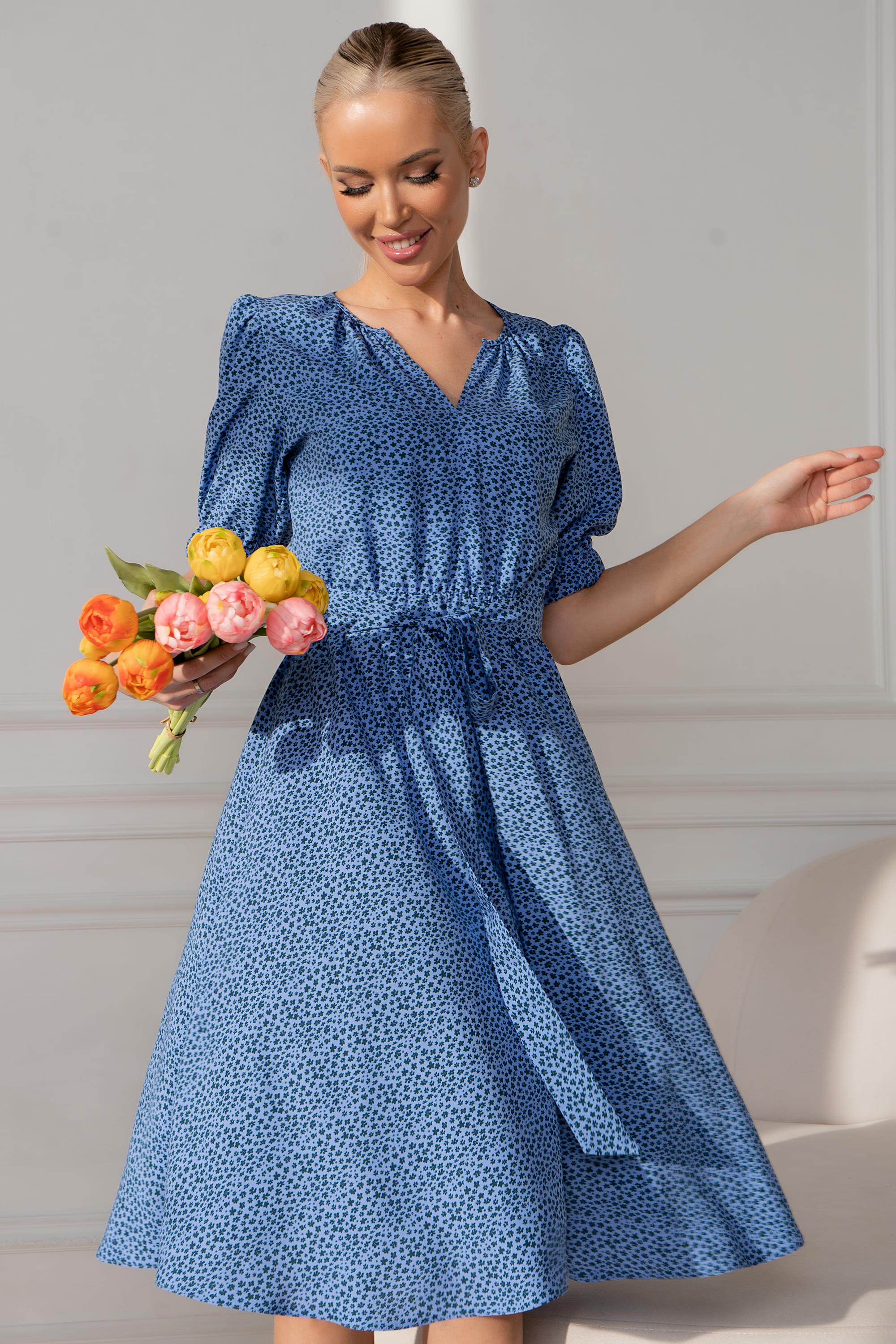 Платье Лагуна (голубое) П13443-45М