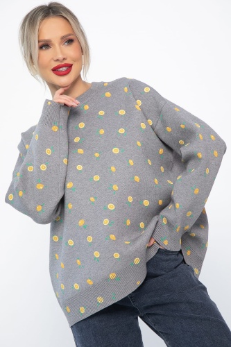 Свитер оверсайз Анита (серый) Б14759-1М