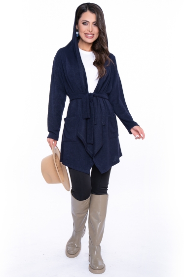 Кардиган с капюшоном (синий) Б2744