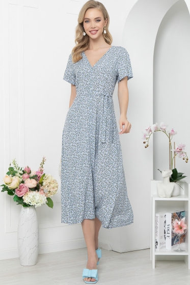 Платье "Римские каникулы" (голубое) П5605