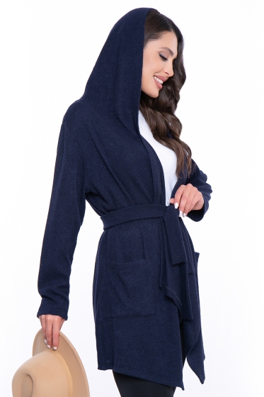 Кардиган с капюшоном (синий) Б2744