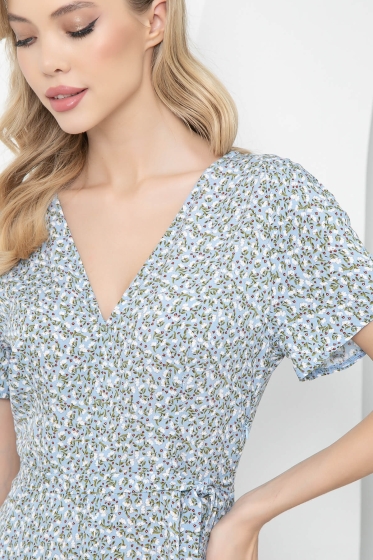 Платье "Римские каникулы" (голубое) П5605