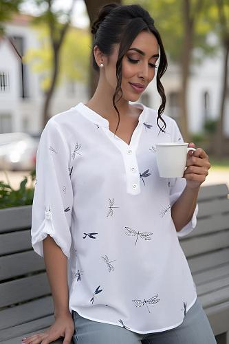 Блуза Флоретта (белая) Б13962-20М