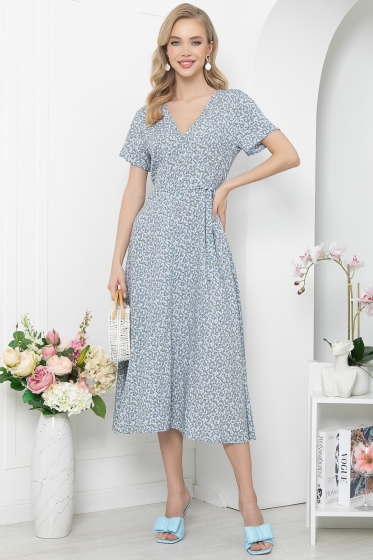 Платье "Римские каникулы" (голубое) П5605