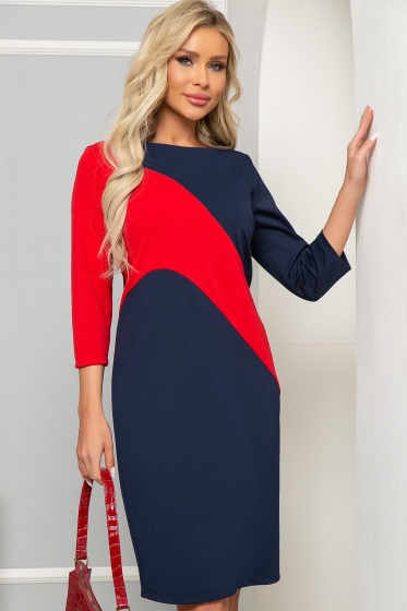 Платье "Ингрид" (рэд энд блю) П4927