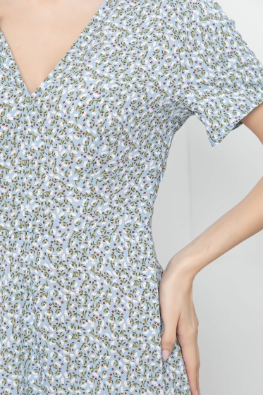 Платье "Римские каникулы" (голубое) П5605