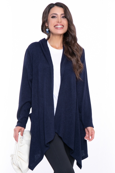 Кардиган с капюшоном (синий) Б2744