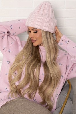 Шапка двухслойная Зимние деньки (нежно-розовая) Ш22-4М
