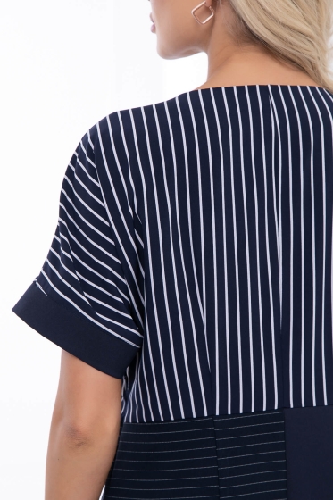 Платье "Неотразимая" (темно-синее/полоска) П6780